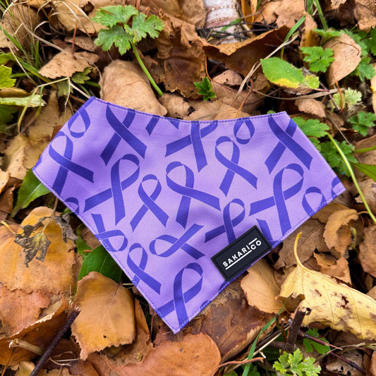 Purple Ribbon Pet Bandanas